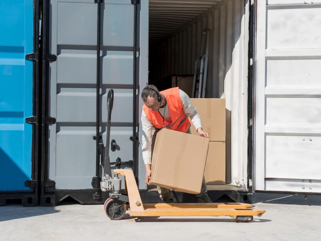 Full Shot Man Carrying Box