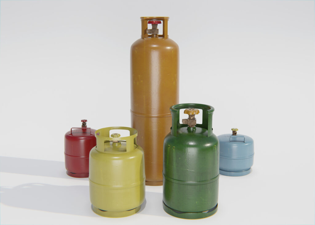 Jenis-Jenis Gas Alam Dan Penggunaannya Di Industri 2 3D Rendering Gas Cylinder 1